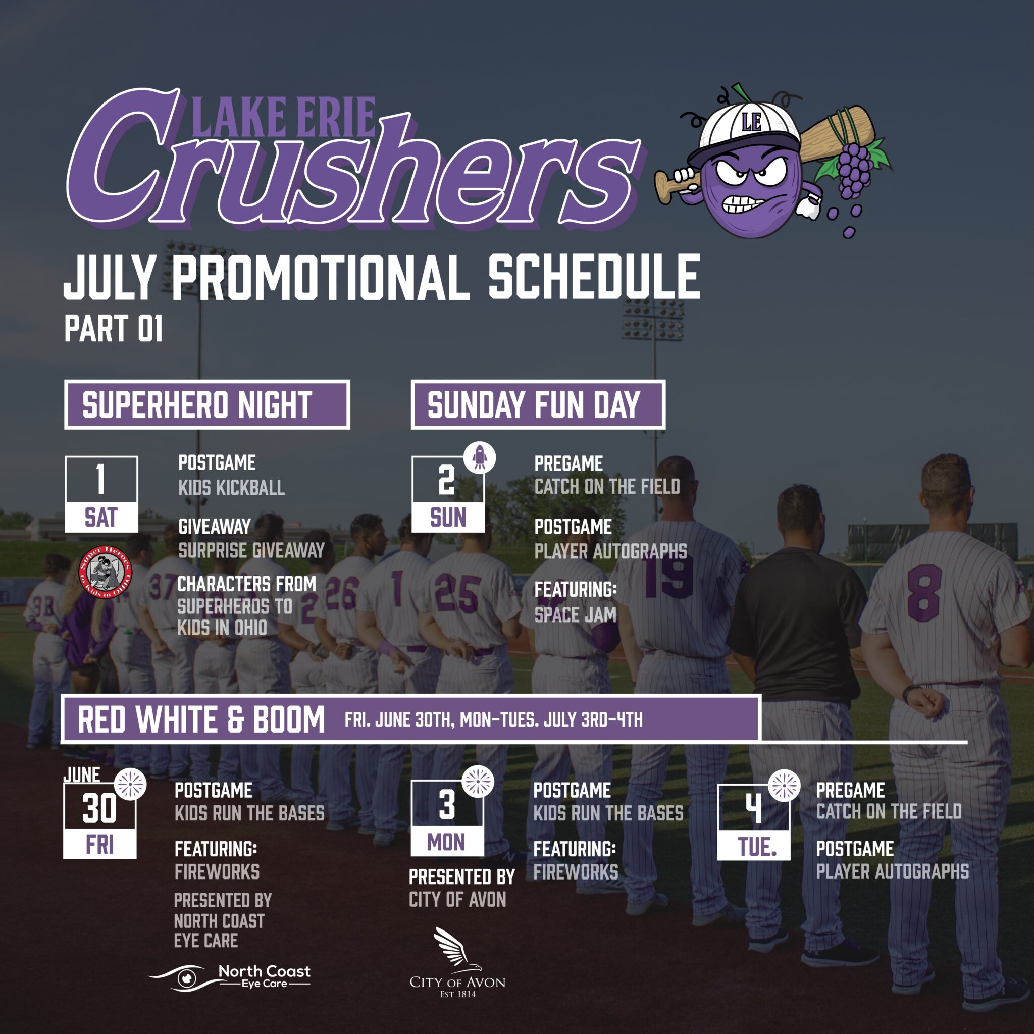 2023 Promotions Schedule – Lake Erie Crushers